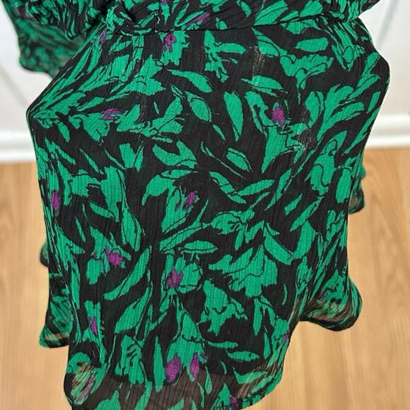 Berenice Paris Women Cocktail Holiday Long Sleeve Mini Dress Silk Green Small - Picture 2 of 9